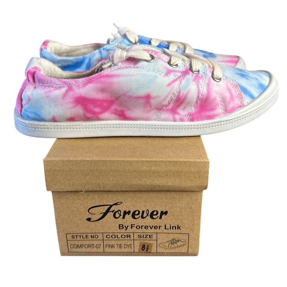 Forever by Forever Link Tie Dye Womens Sneakers 8.5 Shoes Pink Blue White NEW
